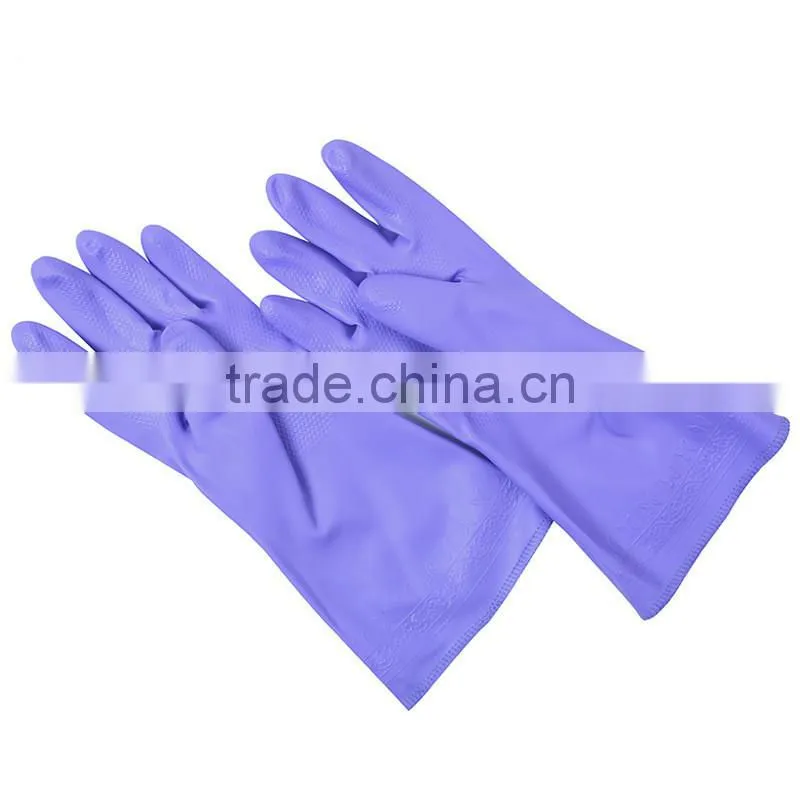 Dish washing up hand protective cotton lined rubber gloves,top glove latex gloves