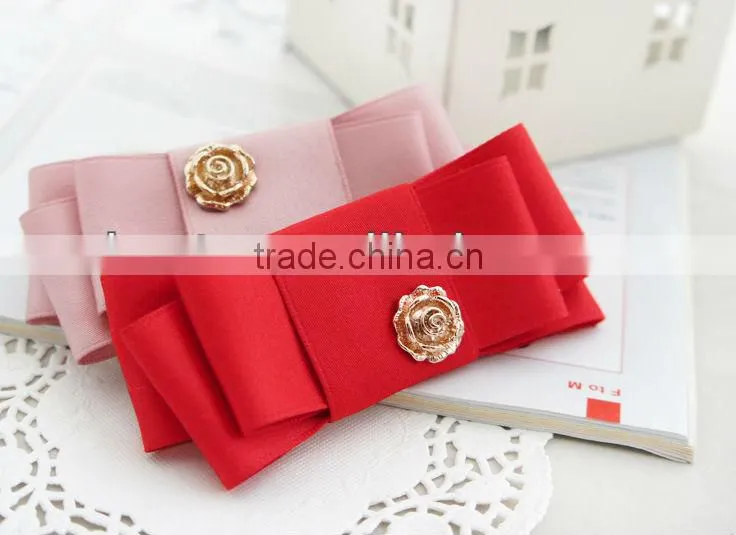 CF 0731 wholesale large hot sell ribbon twisted fabric boutique hair bows with clips