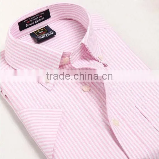 2013 cotton man's short sleeve oxford shirts men button down collar stripes oxford shirts for man
