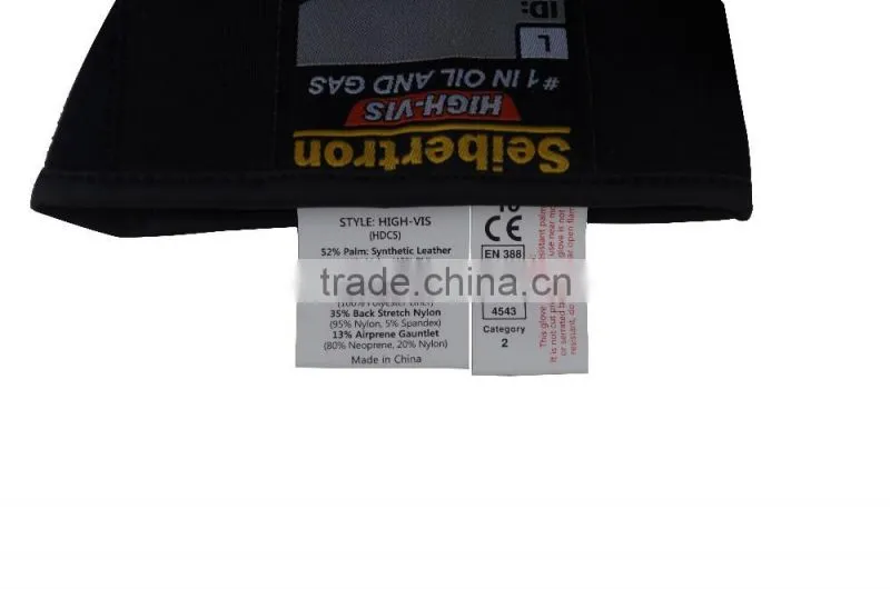 CE 4543 cut proof high visibility oil and gas safety gloves TPR cut resistant impact protection gloves