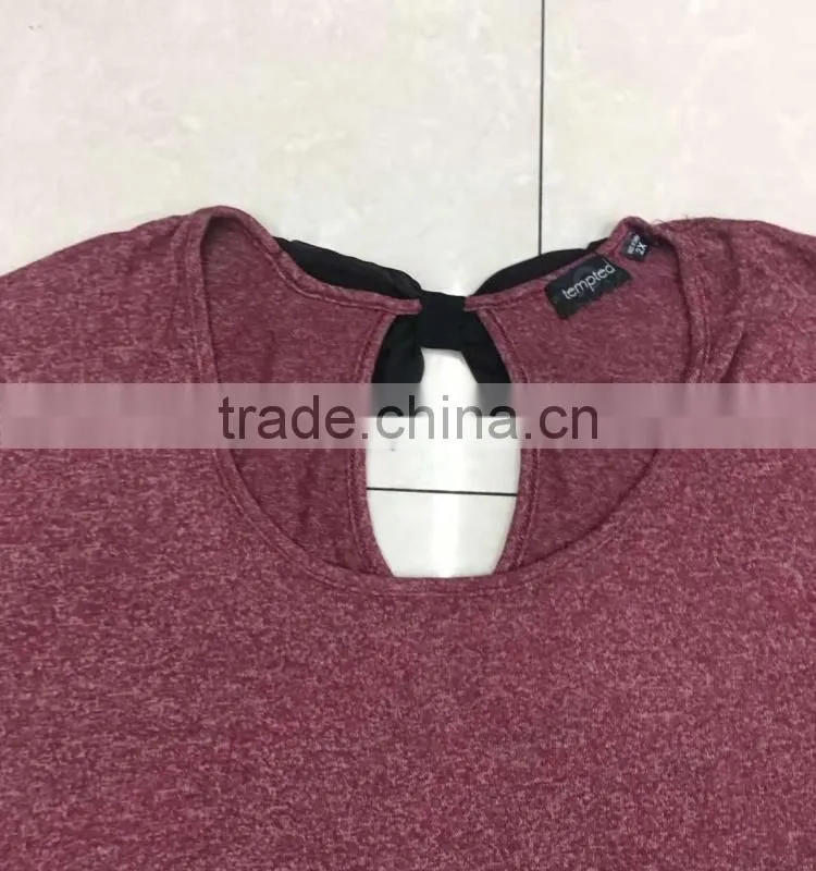 Women batwing-sleeved cotton t-shirt China stock clothing