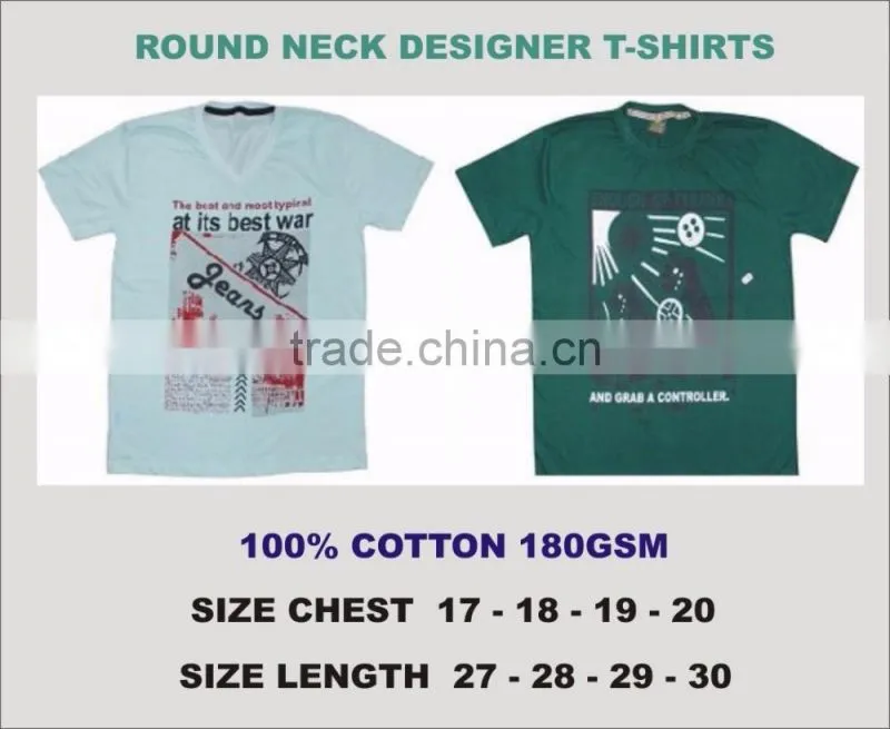 Printed Cotton T-Shirts Low Price Round Neck
