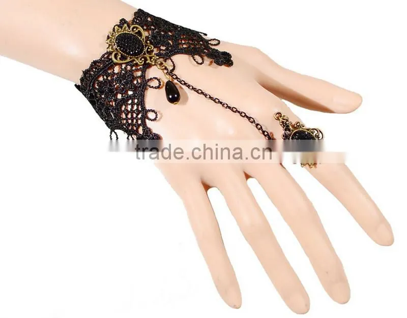 American heart diamond lace bracelet&ring sets antique palace crystal ring set with bracelet