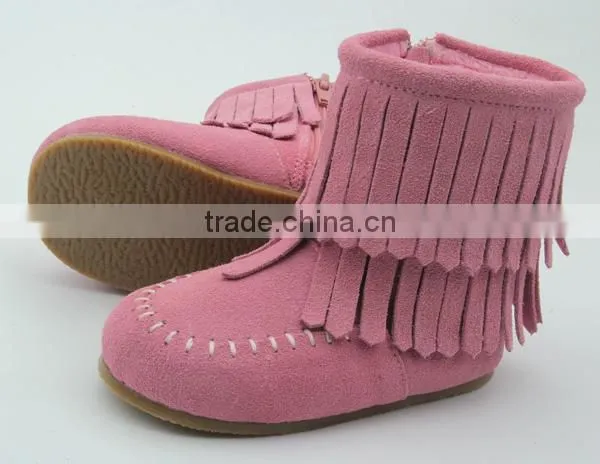 baby moccasins winter snow long tassel kids boots wholesale