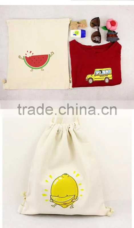 New fashion design cotton Drawstring Backpack
