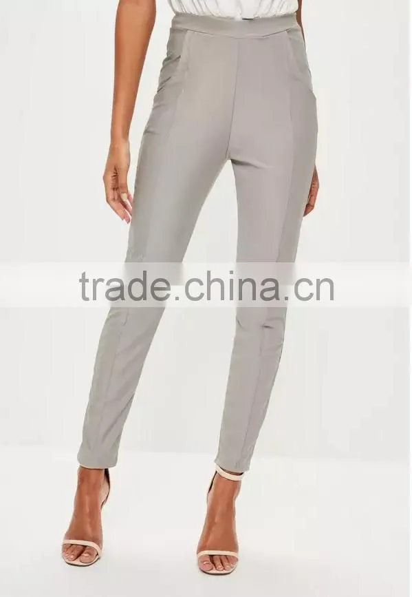 New design women stylish formal slim cigarette linen casual pant patterns