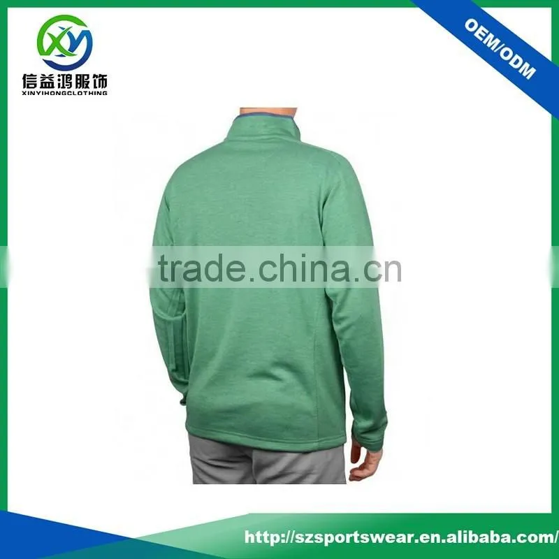 New design zip pocket 50%cation 50%polyester yarn mens polo t-shirts in green