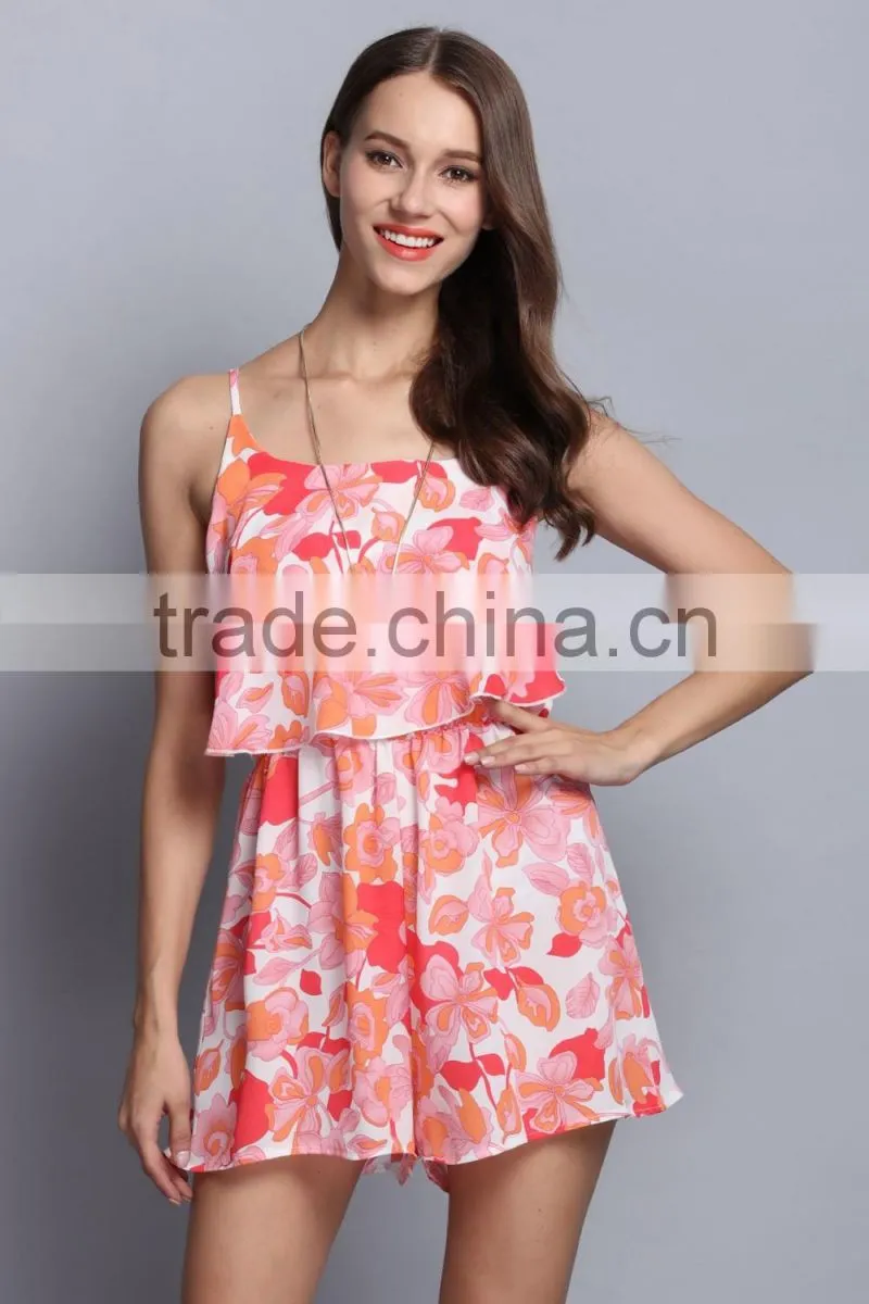 New fashion Ladies dresses sleeveless summer Korean floral dress for sale