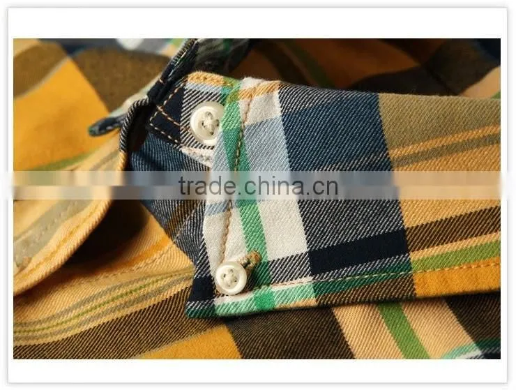 WOMEN'S YELLOW PLAIDS SHIRT FANCY DESIGN LADY'S BLOUSE SIZE S-2XL