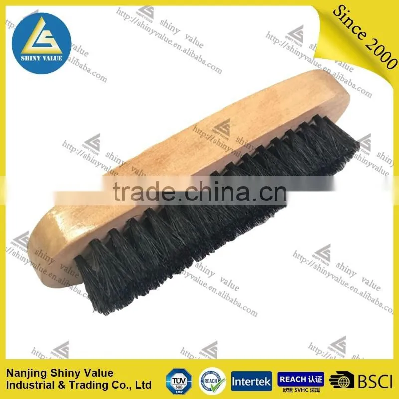 poartable shoe shine bags with pig'hair wooden shoe brushes and cleaning cloth