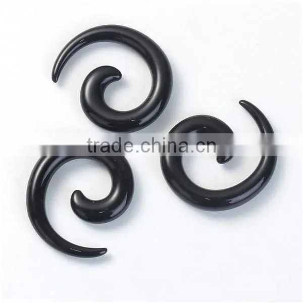 3mm Acrylic Ear Stretcher Expander Spiral Black Ear Expander Ear Plug