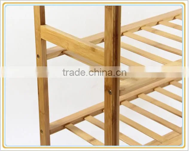 2015 cheap hot selling wooden bamboo shoe racks