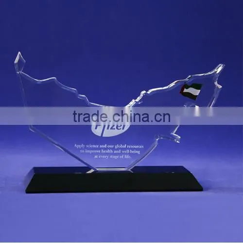 Custom Crystal Arab map trophy for Souvenir Gift