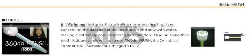 Japan 360 degree toothbrush Japanese Version For Kids ( Pink Blue Orange Green ) Wholesale