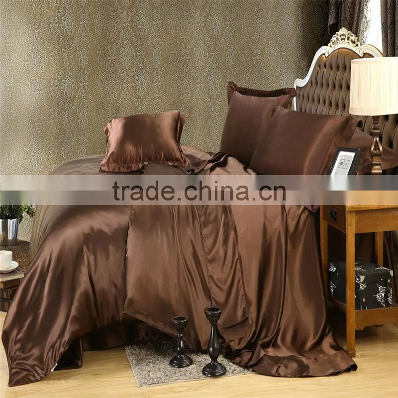 Ivory Color Silk Bedding Sets Twin Full Queen King Size Soft Bedcover Solid Color Duvet Cover Set