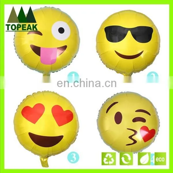 Cute smile face design Aluminum Foil Ballons decorative balloons