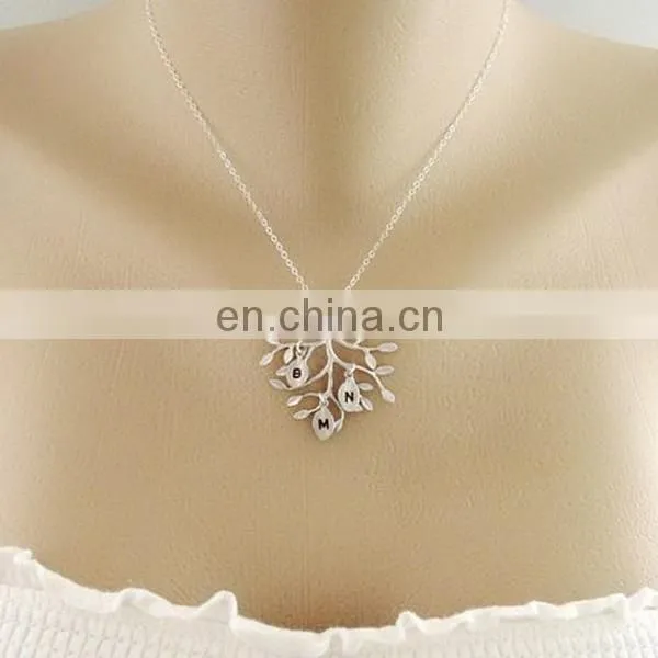 Delicate letter B M N deer antler pendant necklace jewelry