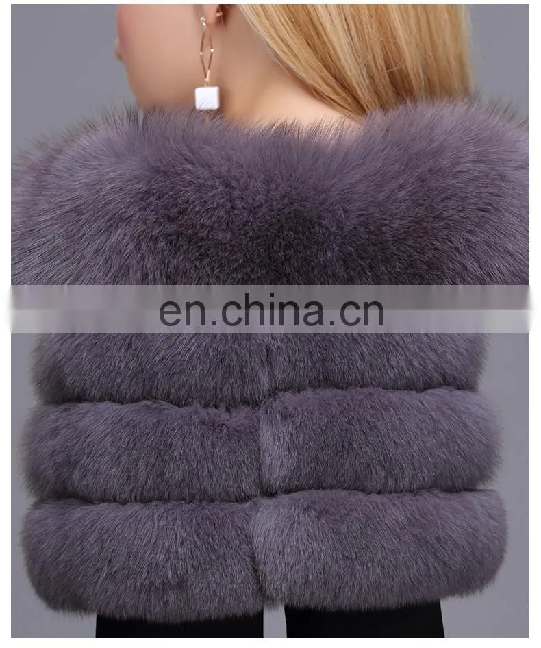 Ladies Wholesale Women Real Fox Fur Sleeveless Long Vest