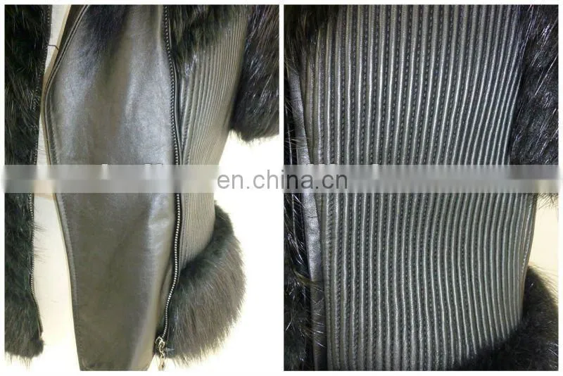 HK103 Ladies raccoon dog fur coat
