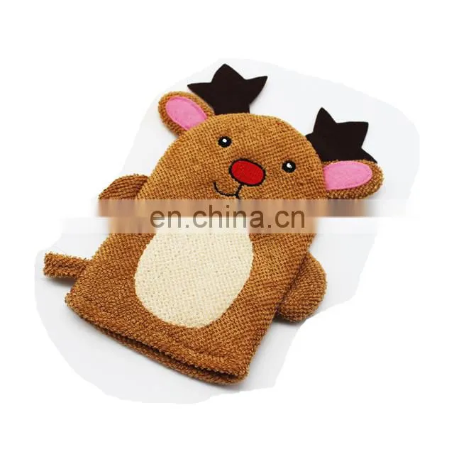Baby Shower Gifts Terry Cloth Animal Shaped Bath Puppets Gloves Baby Wash Mitt