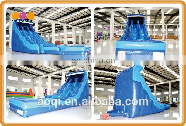 AOQI products with free EN14960 certificate inflatable water slide for sale