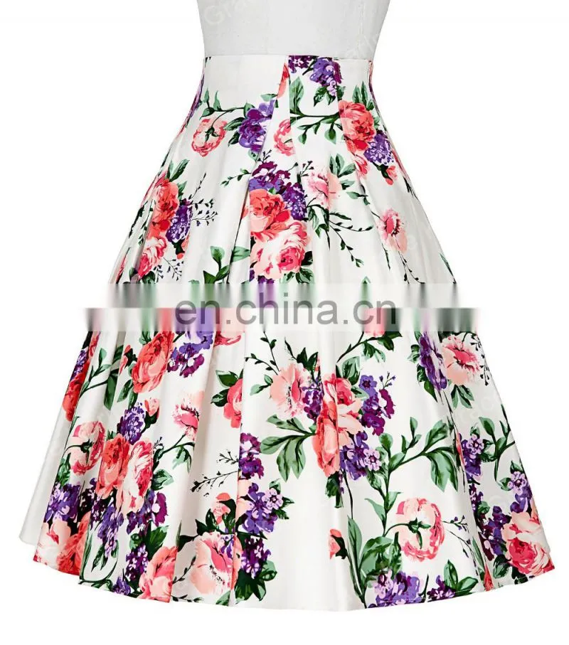 Grace Karin Occident Women's Vintage Retro Floral Pattern Cotton Skirt 9 Patterns CL008925-7