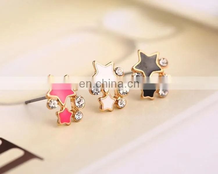 swan style ear stud rhinestone women fashion earring