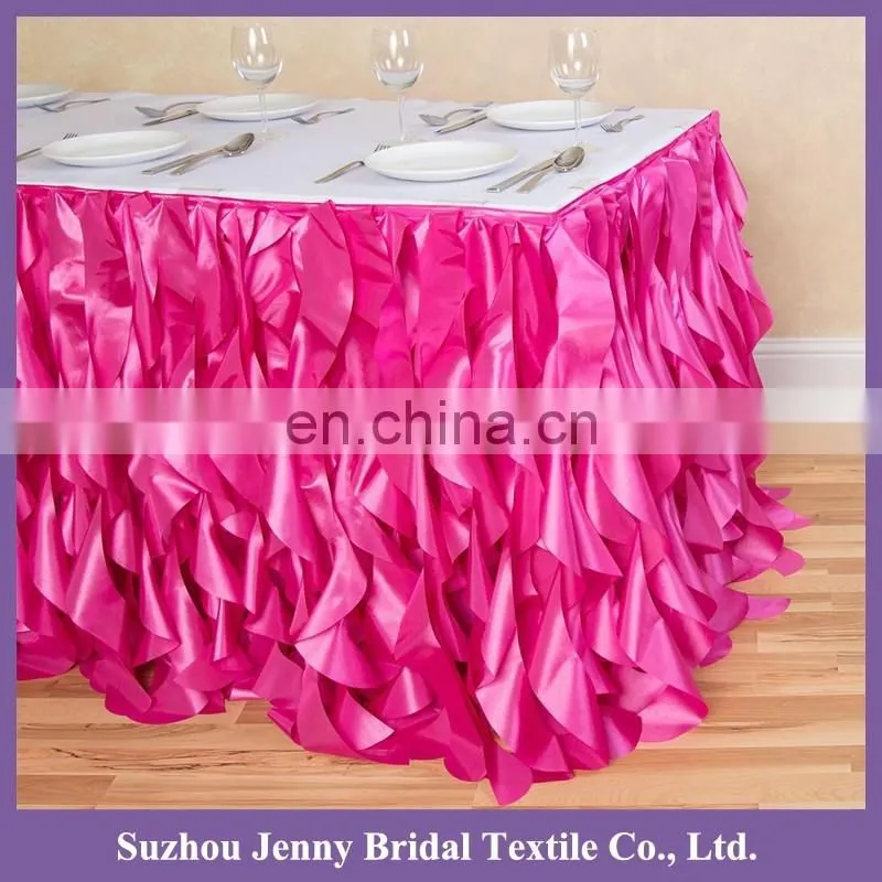 TS017T indian wedding table decorations wedding table skirts party and wedding decoration curly willow table skirting