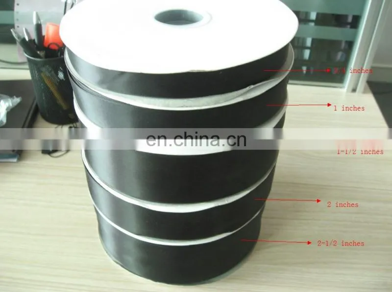 (We are no holiday) black satin ribbon 1/2 inch wide
