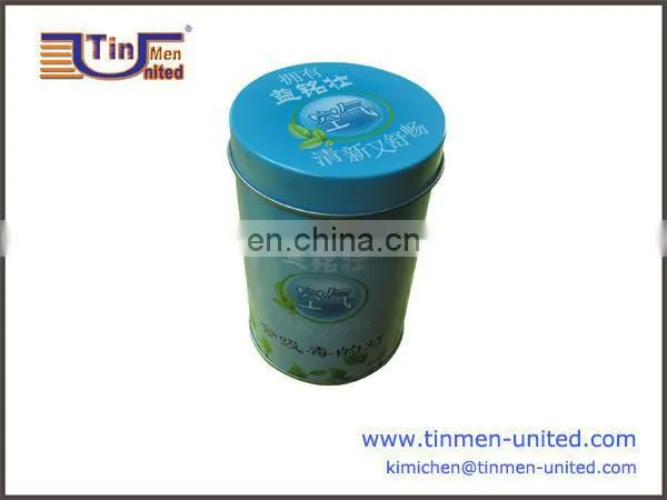 Round tea tin box