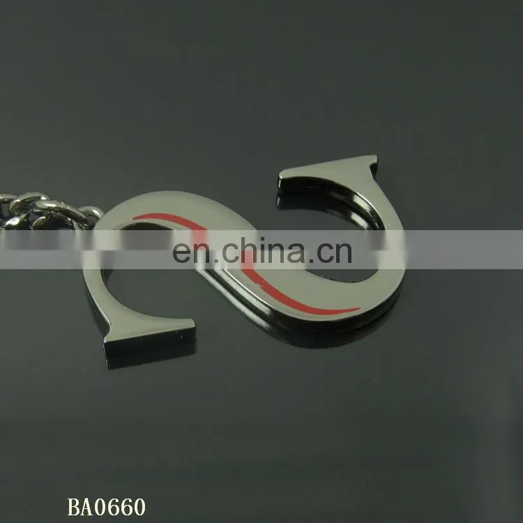 Custom metal English letters key ring zinc alloy keychains
