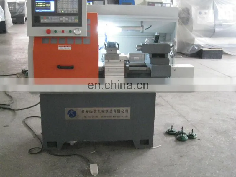 small cnc lathe CK0640A with collet chuck and automatic tool turret