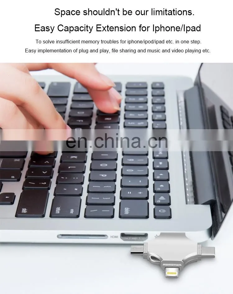 hot selling for gift 8gb/16gb/32gb for iOS Flash Drive For iPhone iPad iPod Android Storage Pendrive OTG USB 3.0 Memory Mini USB