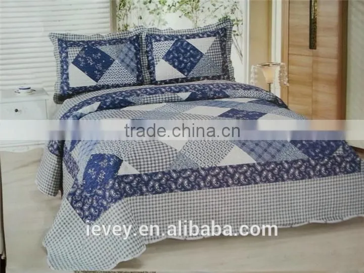 high quality best price cotton fabric plaid style bed sheet patchwork summer quilt patchwork quilt wholesale
