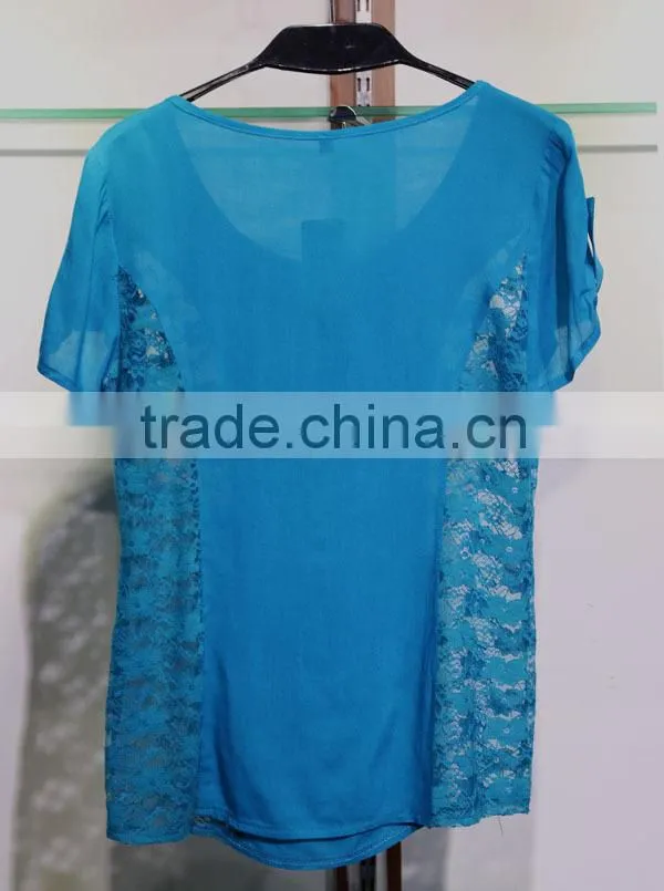 lace with sequin spun rayon women's blouse