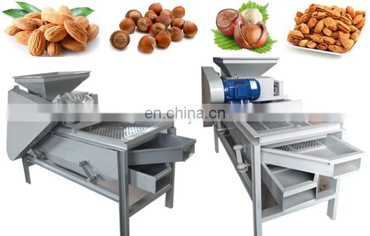 Almond hazelnut shell cracking machine shelling production line 500kg