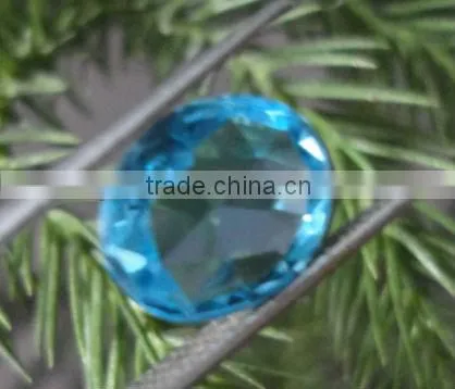 Natural Swiss Blue topaz Emerald cut gems calibrated cabochon