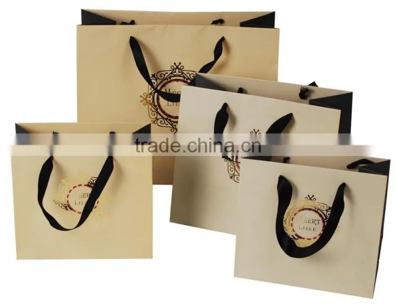 Black kraft paper bag/shopping bag with logo