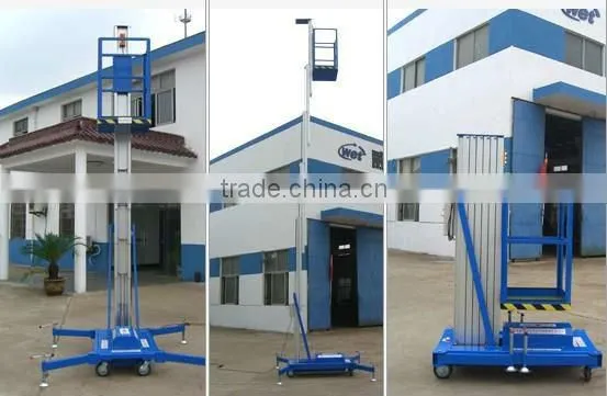 single mast aluminum lift platform/electric manlift/telescopic man lift/window cleanling lift