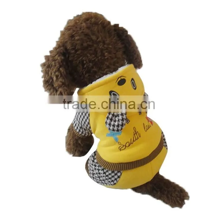 Cartoon bear four-foot thick warm yellow pet dog sweater