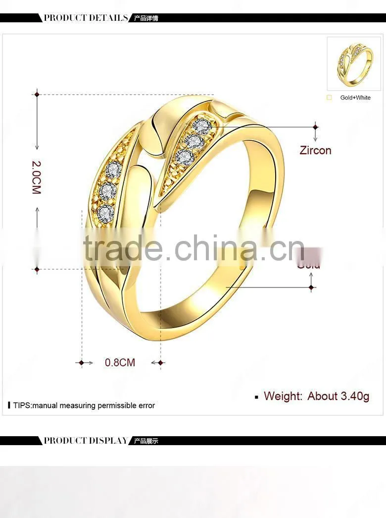 New hong kong gold plated jewelry wedding ring wholesale
