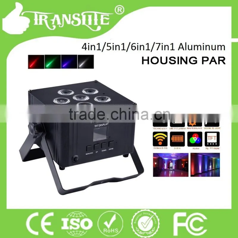 Hot sale wireless and battery powered 6in1 LED PAR stage light with Aluminum housing