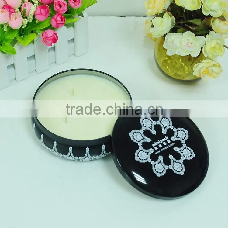 Black travel tin candle/Aroma Tin candle/Tin metal candle/Tins massage candle
