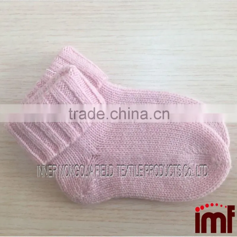 Baby Booties 100% Cashmere Light Pink Jersey Stitch