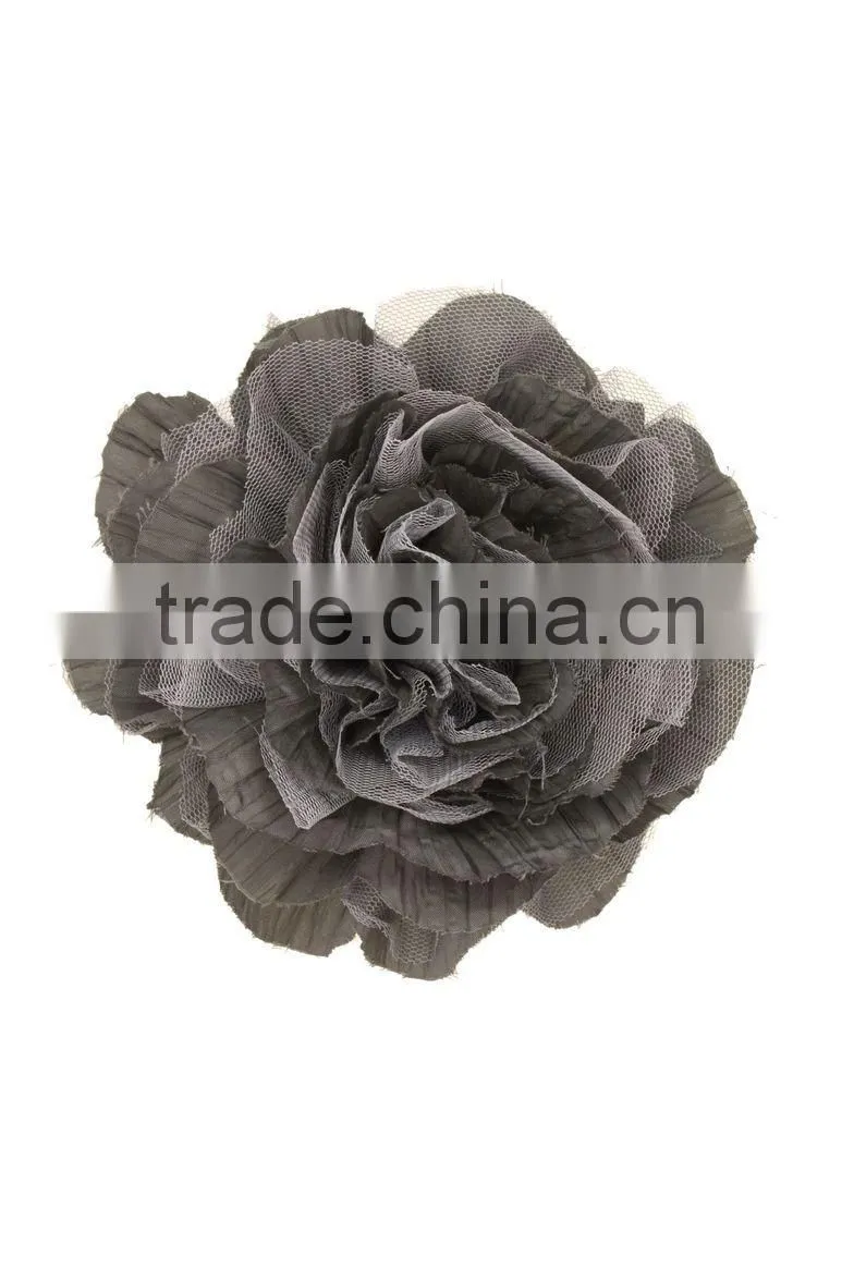 Crinkled Fabric Flower Fascinator Hair Clip/Barrettes