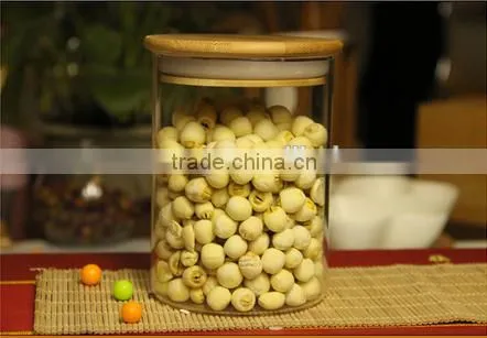New style small bean jar hot selling airtight glass jar with bamboo lid