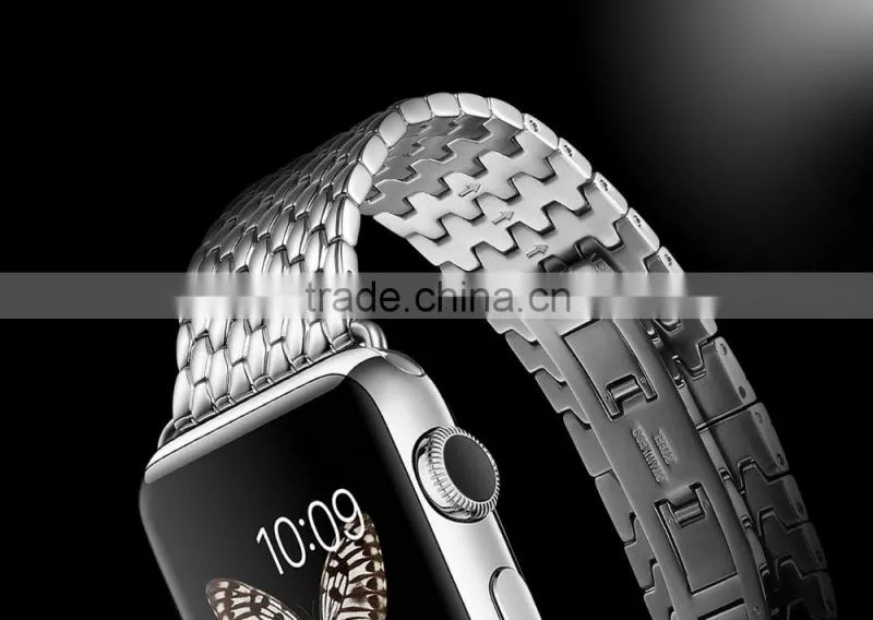 Icarer Armour Stainless Steel Watch Band For iWatch Sliver Wrist Strap For 38MM Apple Watch MT-4251