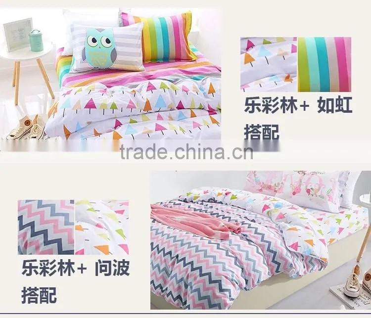 100% cotton 4 PCS bedding sets duvet cover, pillowcases and flat sheet.