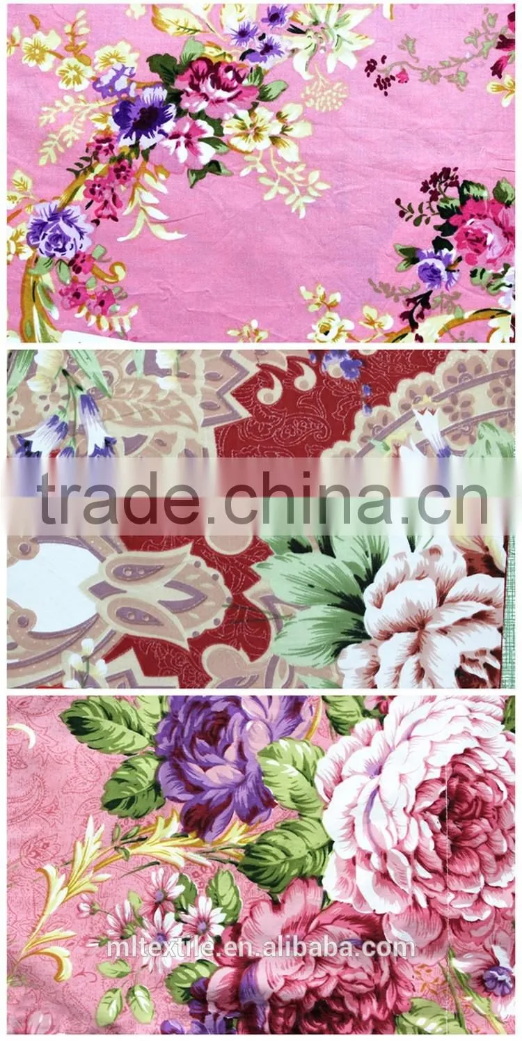 cotton bedding fabric satin drill brushed reactive printed fabric