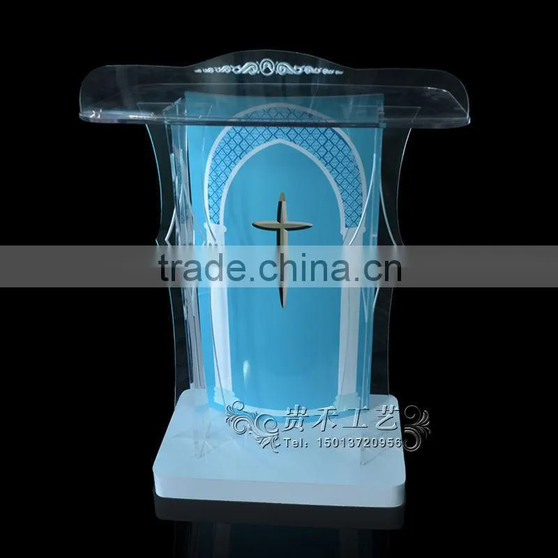 Factory price clear acrylic church pulpit modern plexiglass church pulpit